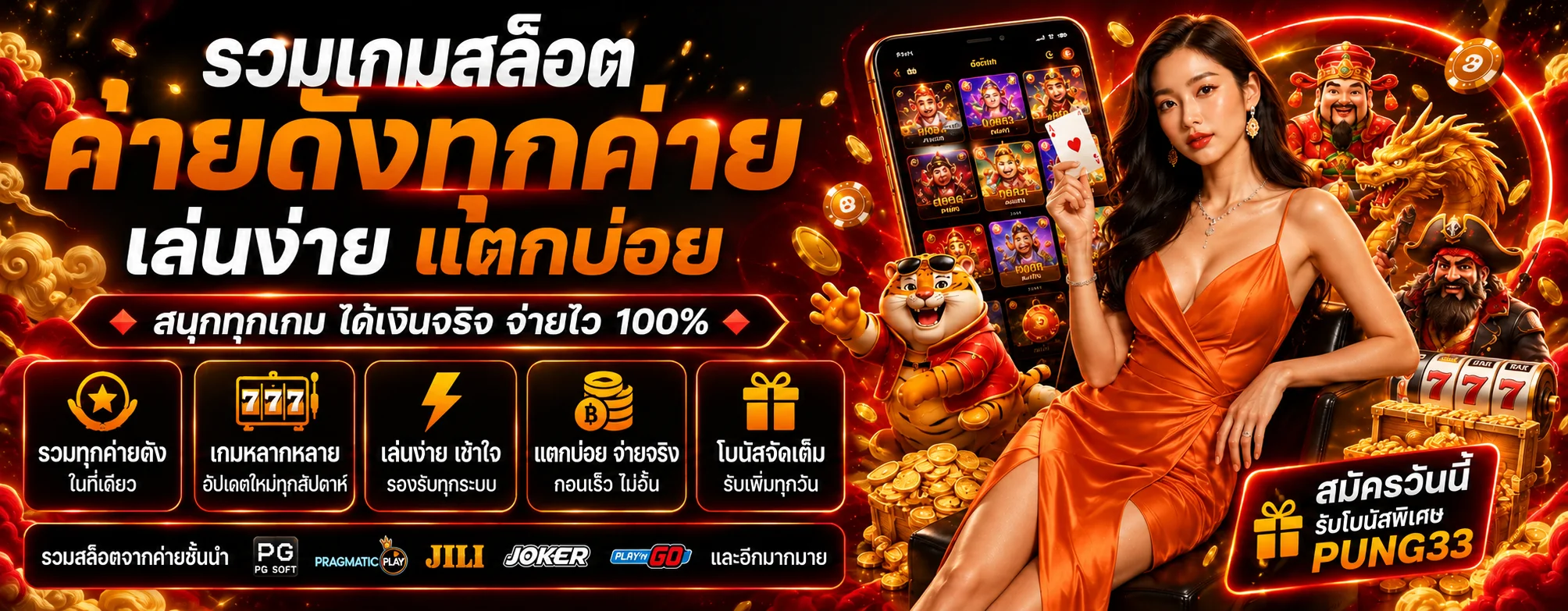 PUNG33 สล็อต ทดลองเล่นฟรี รู้จัก RTP และค่ายเกม
